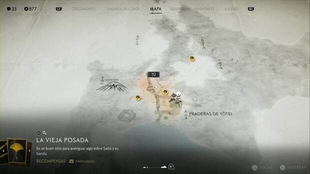 Ghost of Yotei - Guaridas de lobos en las Praderas de Yotei, ubicacin de Gran montaa