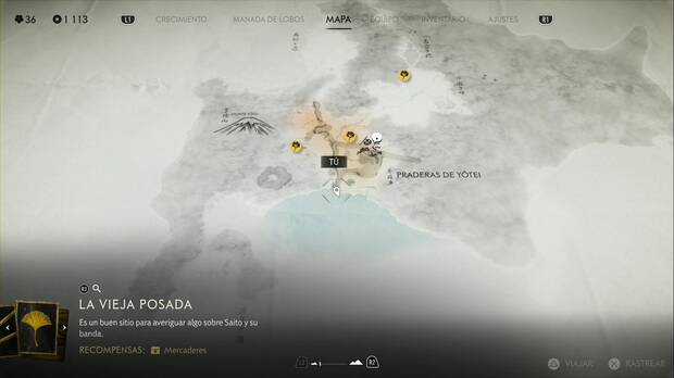 Ghost of Yotei - Sumi-e en la regin de las Praderas de Yotei, ubicacin del sumi-e Pinzas cautelosas