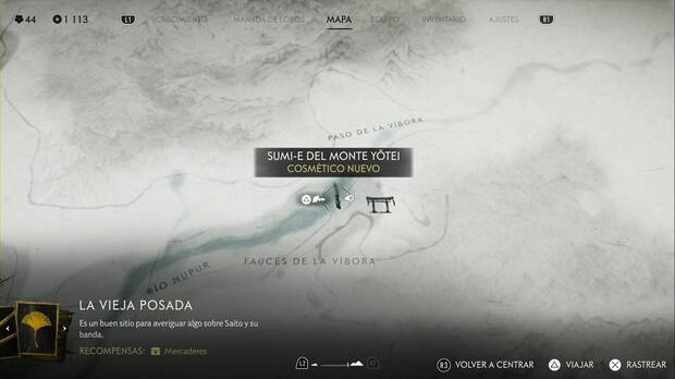 Ghost of Yotei - Sumi-e en la regin de las Praderas de Yotei, ubicacin del sumi-e Monte Yotei