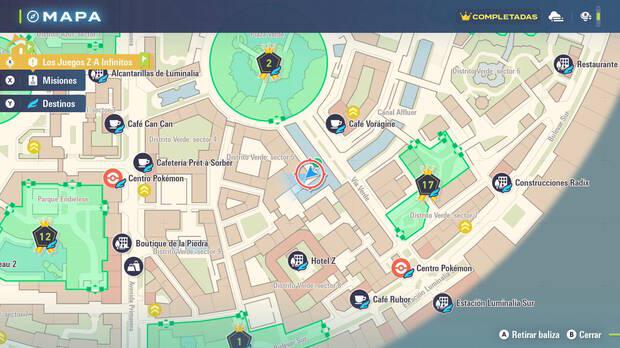 Leyendas Pokmon Z-A - Localizacin en el mapa de la MT001 Golpe Cabeza