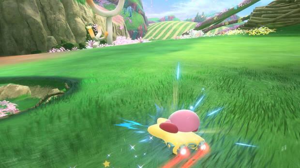 La acci�n de derrapar y cargar impulso es fundamental para comprender la esencia jugable de este Kirby.