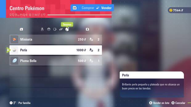 Leyendas Pokmon Z-A - Ganar dinero vendiendo objetos de valor