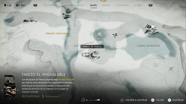 Ghost of Yotei - rboles de duelo en las Praderas de Yotei, ubicacin del rbol de duelo entre tumbas