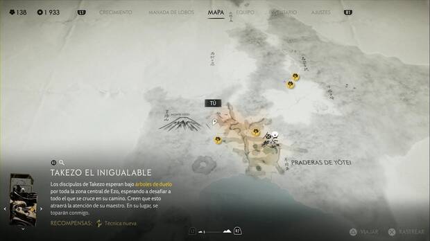 Ghost of Yotei - rboles de duelo en las Praderas de Yotei, ubicacin del rbol de duelo frente a la montaa