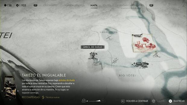 Ghost of Yotei - rboles de duelo en las Praderas de Yotei, ubicacin del rbol de duelo frente a la montaa