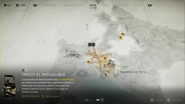 Ghost of Yotei - Campamentos de los Seis de Yotei en las Praderas de Yotei, ubicación de Hacienda del peñasco