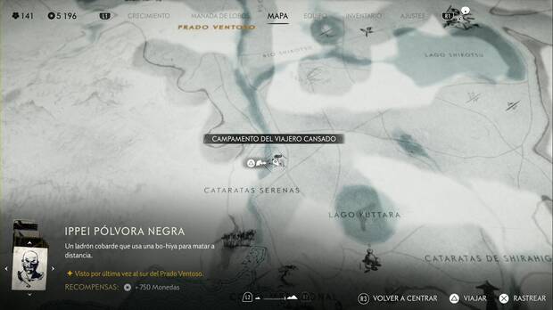 Ghost of Yotei - Recompensas en las Praderas de Yotei, ubicacin de Yoshitomo el Risueo