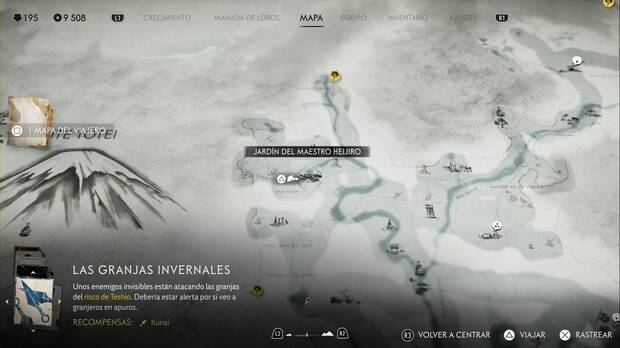 Ghost of Yotei - Sensei, Maestro del samisén, ubicación del Jardín del maestro Heijiro