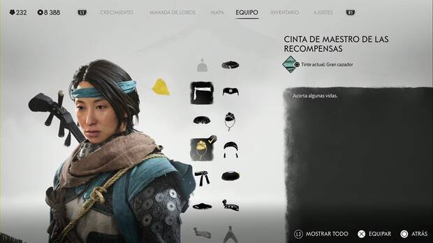 Ghost of Yotei - Cascos, Cinta de maestro de las recompensas