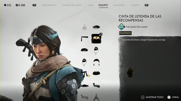 Ghost of Yotei - Cascos, Cinta de leyenda de las recompensas