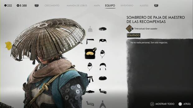 Ghost of Yotei - Cascos, Sombrero de paja de maestro de las recompensas