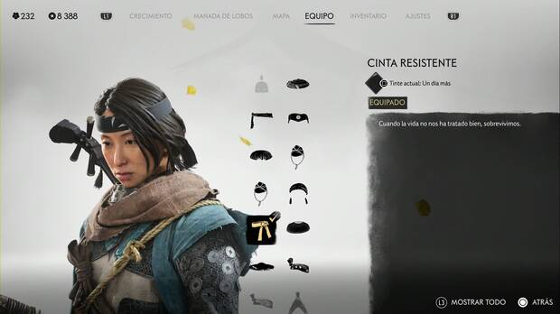 Ghost of Yotei - Cascos, Cinta resistente