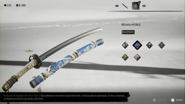 Ghost of Yotei - Conjuntos de armas, Bruma noble