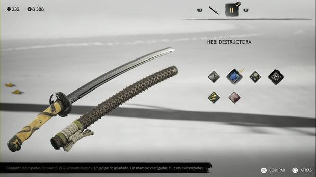 Ghost of Yotei - Conjuntos de armas, Hebi destructora