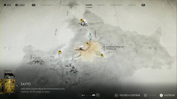 Ghost of Yotei - Regiones, ubicación de la Cordillera de Tokachi