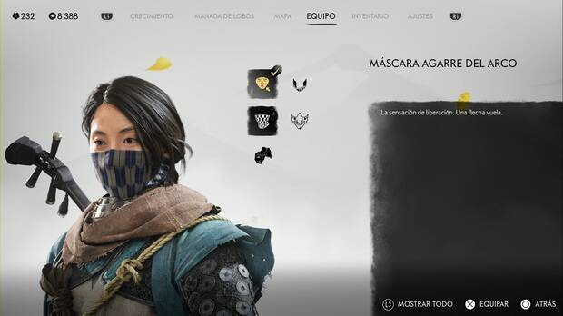 Ghost of Yotei - Mscaras, Mscara agarre del arco