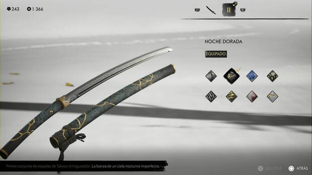 Ghost of Yotei - Conjuntos de armas, Noche dorada