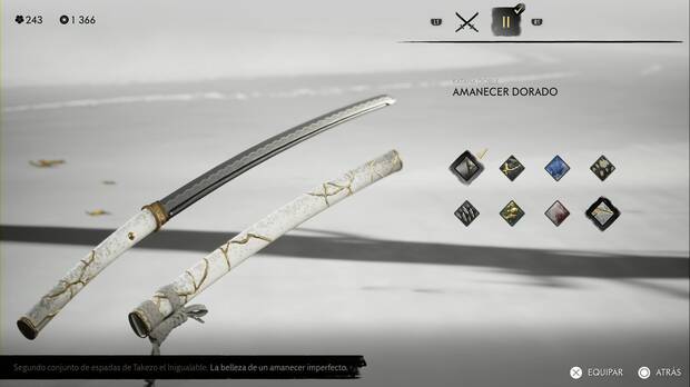 Ghost of Yotei - Conjuntos de armas, Amanecer dorado