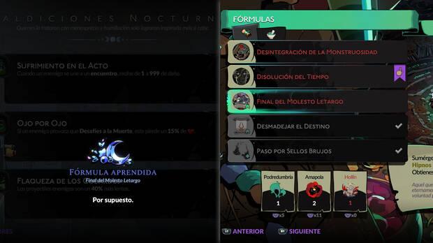 Hades 2 - Aprender y realizar la fórmula Final del Molesto Letargo