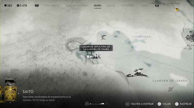 Ghost of Yotei - Lugares especiales en la Cordillera de Tokachi, ubicación del lugar especial Lugar de sepultura de la llanura de Ohara