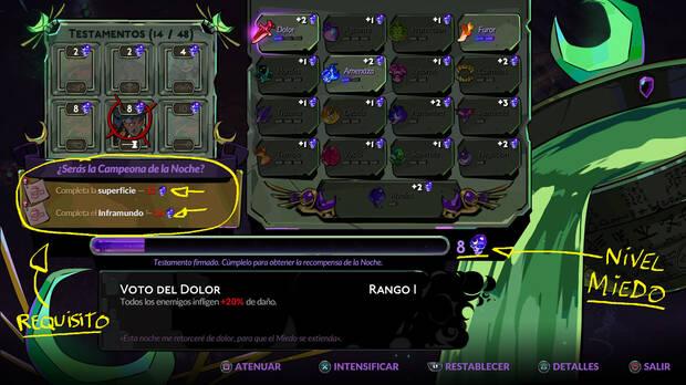 Hades 2 - Requisitos de Miedo para conseguir Regalos del Velo de Uesopos