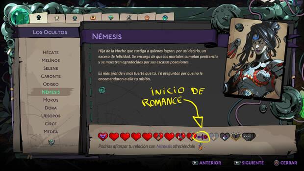 Hades 2 - Indicador de posible relación romántica con un personaje