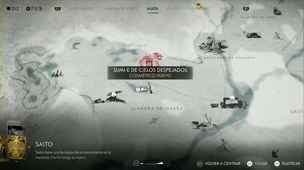 Ghost of Yotei - Sumi-e en la Cordillera de Tokachi, ubicacin del sumi-e Cielos despejados