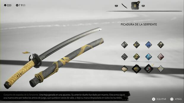 Ghost of Yotei - Conjuntos de armas, Picadura de la serpiente