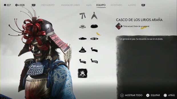 Ghost of Yotei - Cascos, Casco de los lirios araa