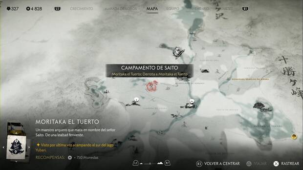 Ghost of Yotei - Recompensas en la Cordillera de Tokachi, ubicacin de Moritaka el Tuerto