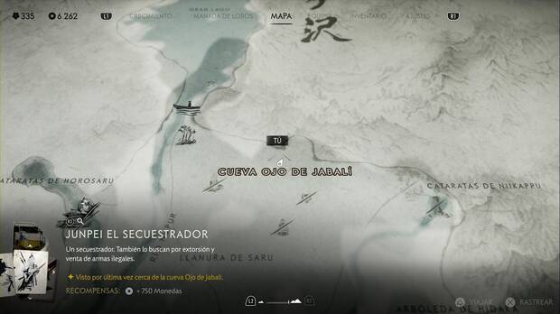 Ghost of Yotei - Recompensas en la Cordillera de Tokachi, ubicacin de Junpei el Secuestrador