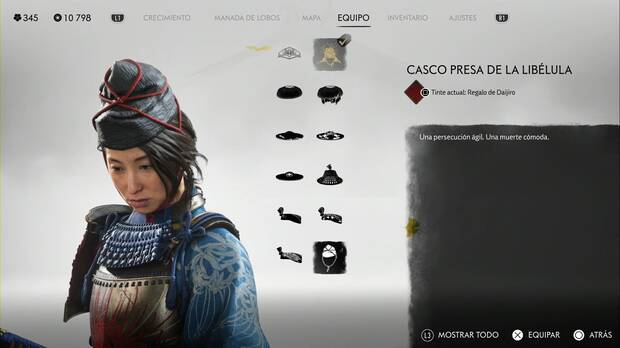 Ghost of Yotei - Cascos, Casco presa de la liblula