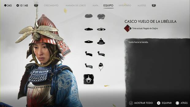 Ghost of Yotei - Cascos, Casco vuelo de la liblula