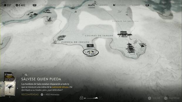 Ghost of Yotei - Talismanes, ubicación de la cueva al sudeste de la Colina de Tokachi donde se encuentra el Talismán de caminar sobre el fuego