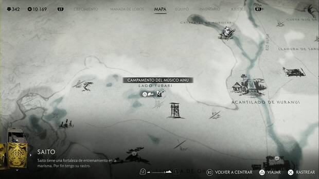 Ghost of Yotei - Relatos en la Cordillera de Tokachi, punto donde comienza el relato El alma de un instrumento