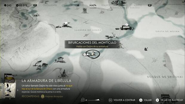 Ghost of Yotei - Relatos en la Cordillera de Tokachi, punto donde comienza el relato La armadura de libélula