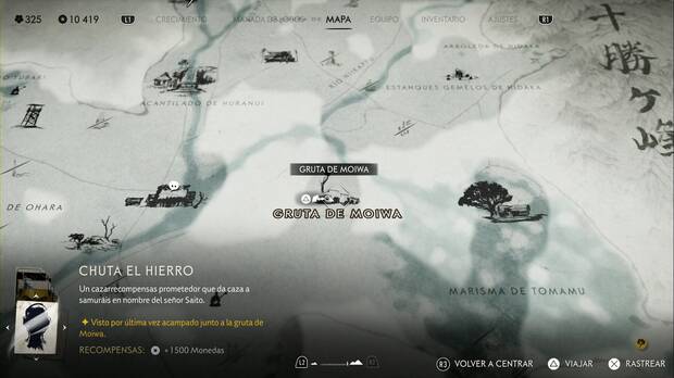 Ghost of Yotei - Recompensas en la Cordillera de Tokachi, ubicacin de Chuta el Hierro