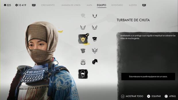 Ghost of Yotei - Cascos, Turbante de Chuta