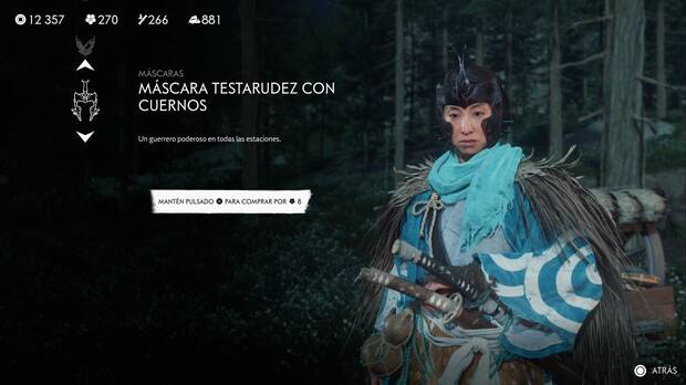 Ghost of Yotei -  Mscaras, Mscara testarudez con cuernos