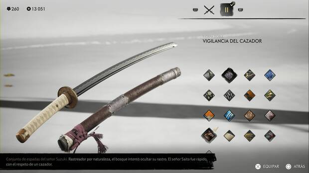 Ghost of Yotei - Conjuntos de armas, Vigilancia del cazador