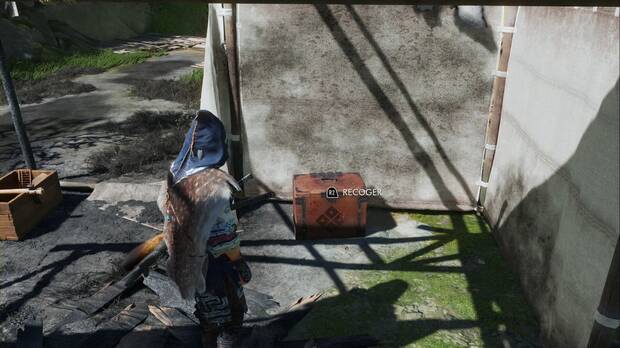 Ghost of Yotei - Relatos en el Bosque de Nayoro, La cara de un maestro, ubicación dela caja en la parte alta del campamento