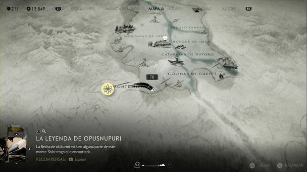 Ghost of Yotei -Hallazgos ainu, ubicacin de Tesma al suroeste del Bosque de Nayoro