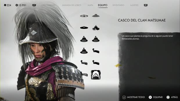 Ghost of Yotei - Cascos, Casco del clan Matsumae