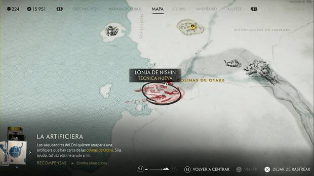 Ghost of Yotei - Campamentos de los Seis en la Llanura de Ishikari, ubicación del campamento Lonja de Nishin