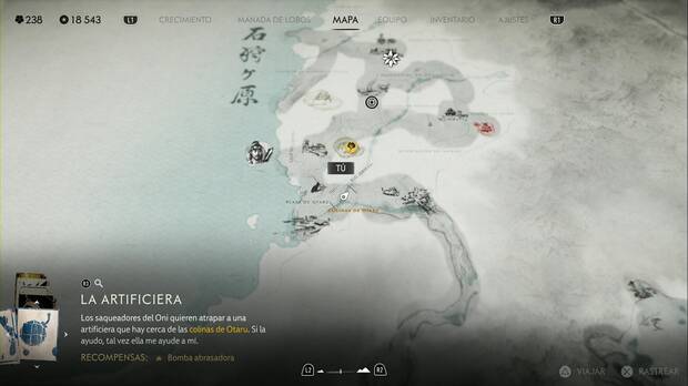 Ghost of Yotei - Lugares especiales en la Llanura de Ishikari, ubicación del lugar especial Cruce suroeste del río Ishikari