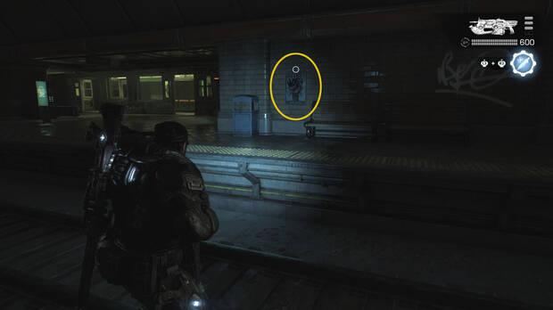 Gears of War: E-Day - Ubicacin del coleccionable del acto 4 Cartel con grafiti NO 80