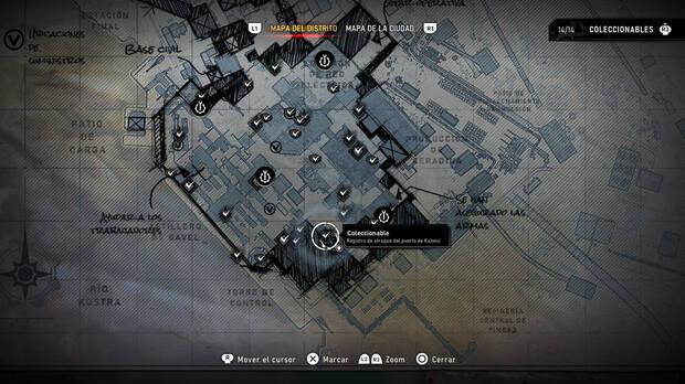 Gears of War: E-Day - Localizacin en el mapa del coleccionable del acto 4 Registro de atraque del puerto de Kalona