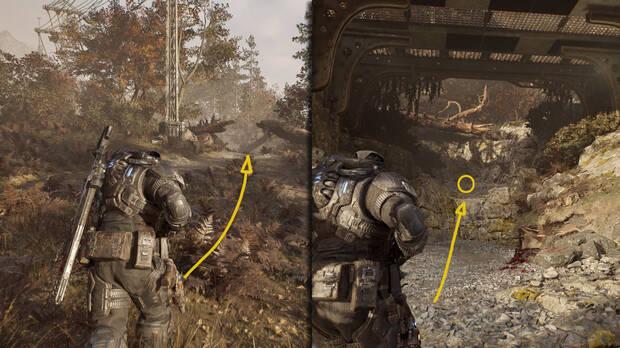 Gears of War: E-Day - Ubicacin del coleccionable del acto 4 Gorra firmada de las guilas de Kalona