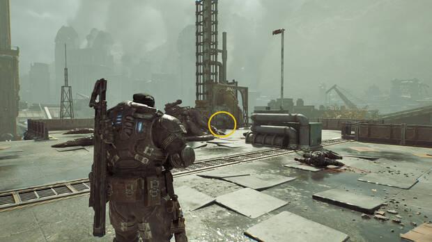 Gears of War: E-Day - Ubicacin del coleccionable del acto 4 Chapas de la CGO del cabo Calder Hunt