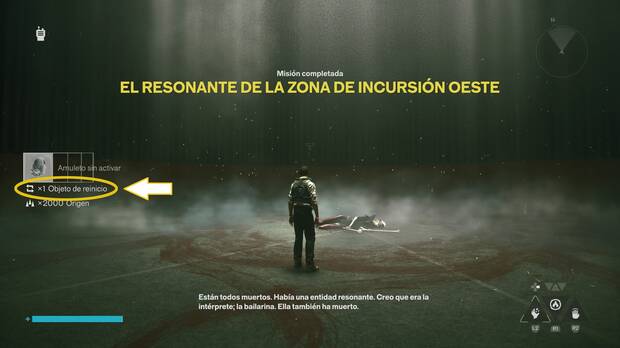 Control Resonant - Conseguir objetos de reinicio como recompensa por derrotar jefes finales